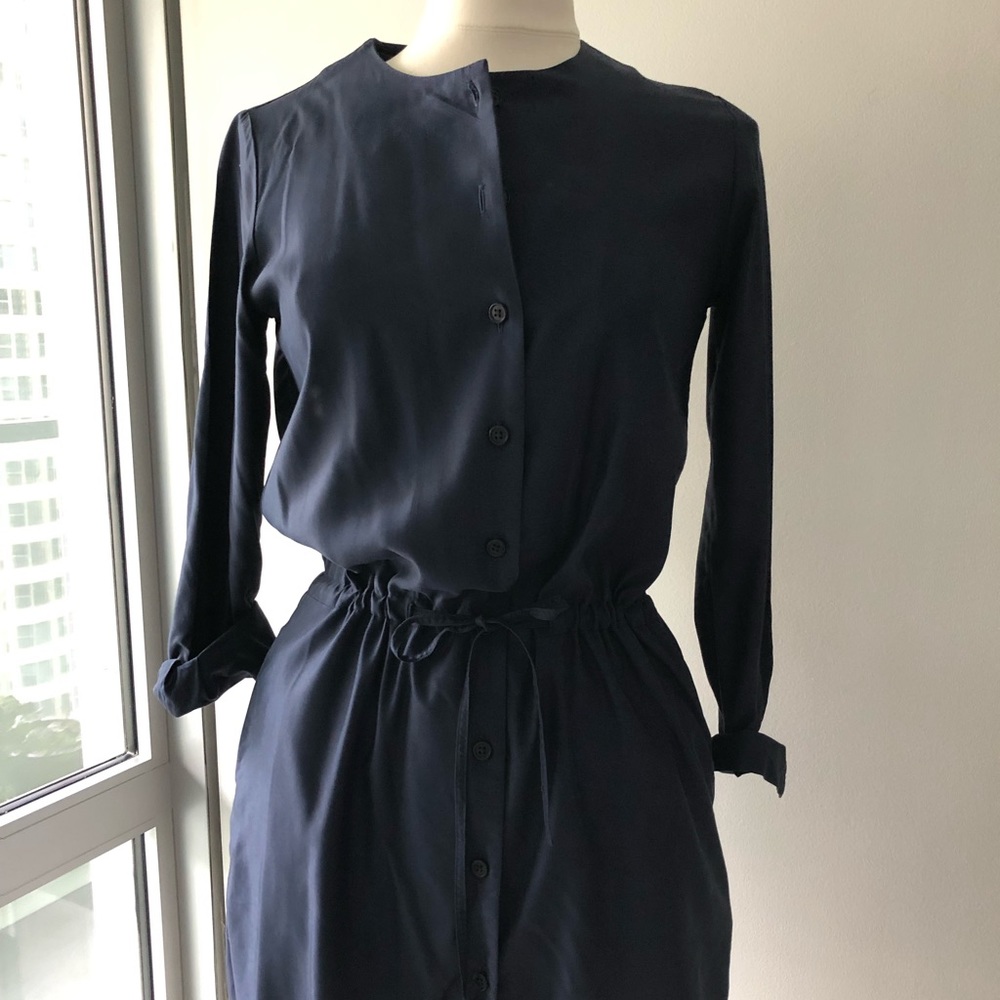 Navy blue shirt dress from UNIQLO